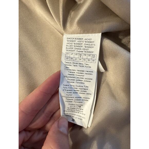 Marina Rinaldi Jacket Beige Bomber Sz. 20 Oversized Classic Old Money - Picture 5 of 7
